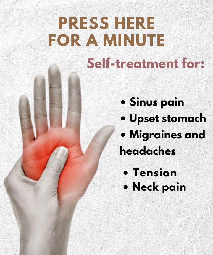 Natural relief through hand pressure 

1 Helps ease sinus discomfort
2 Supports relief from mild stomach upset
3 Reduces migraines and headaches
4 Lowers muscle and nerve tension
5 Alleviates neck pain