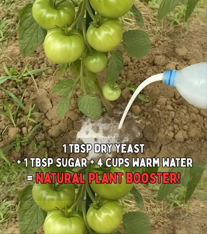 Mix 1 tbsp dry yeast  1 tbsp sugar into 4 cups of warm water. Let sit 2 hours, then blend in 1 banana peel optional and dilute with 1.3 gallons of water.
Pour at the base of tomato plants every 15 days  this old-school feed delivers:
 Bigger, juicier tomatoes
 Stronger root activity
 Natural boost of potassium & magnesium