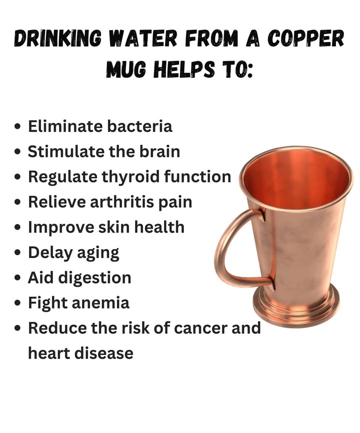 Drinking water from a copper mug helps to:
