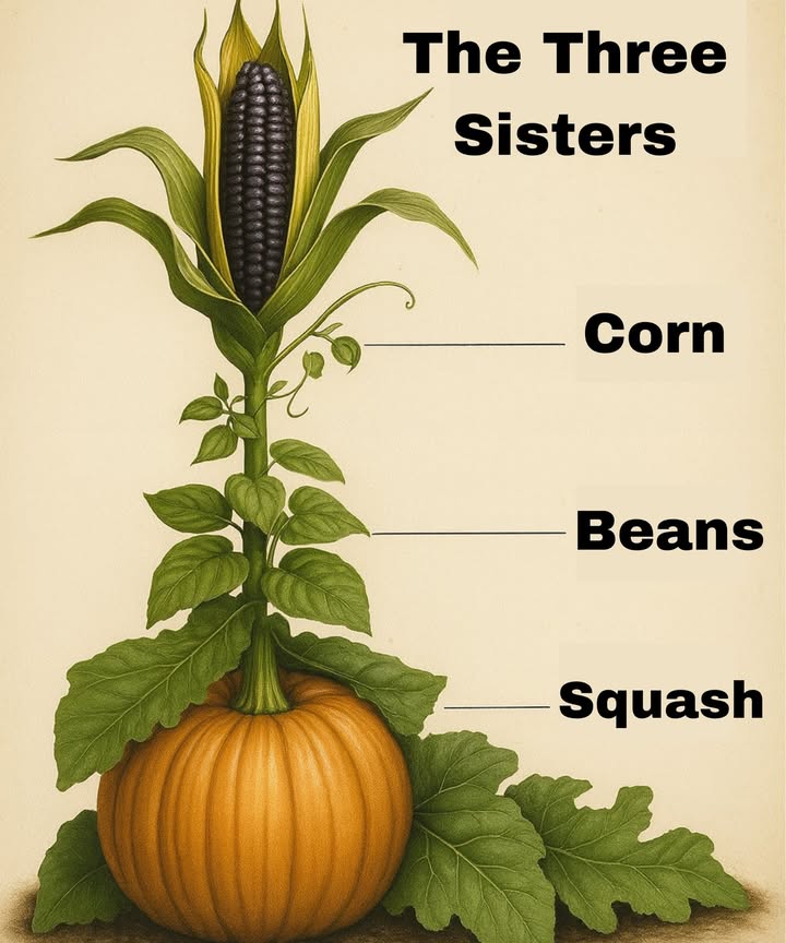 THE THREE SISTERS: THE AGRICULTURAL SECRET OF INDIGENOUS PEOPLES

Long before the arrival of fertilizers and modern agriculture, the Indigenous peoples of the Americas had already developed a perfect system: the co-cultivation of corn, beans, and squash.

This method, known as The Three Sisters, operated symbiotically:
 The corn provided support for the beans.
齃 The beans enriched the soil by fixing nitrogen, benefiting the corn.
 The squash, with its broad leaves, covered the soil, helped retain moisture, and prevented weed growth.

A natural balance that is efficient and sustainable, devised centuries before science could explain it.

 A testament to ancient wisdom that still has much to teach us today.