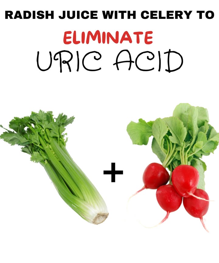 Radish and celery juice to eliminate uric acid