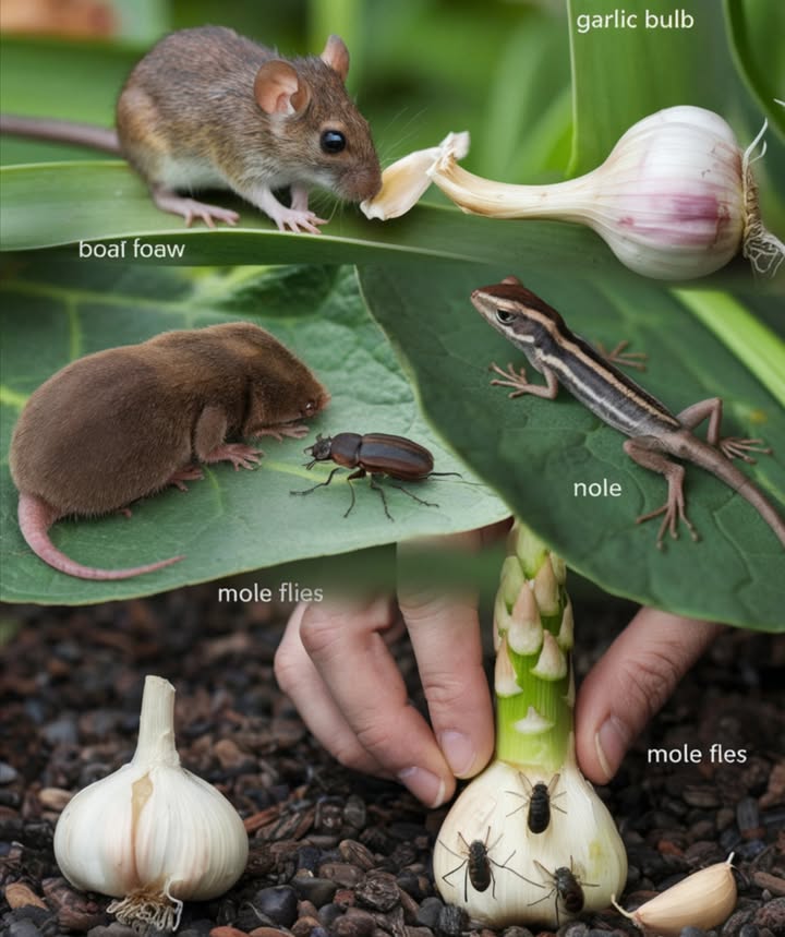 How to use garlic to get rid of pests: mice, flies, lice, cockroaches, lizards, mosquitoes, and kitchen roaches…
Garlic is an excellent natural repellent thanks to its strong odor and sulfur compounds, which are annoying to many pests. Here are several ways to use it against different invaders:
 Mice
 Method: Crush several cloves of garlic and place them in corners where you detect the presence of mice. You can also make an infusion with garlic and water and spray it along their usual route.
 Effect: The strong odor repels them and prevents them from returning.
烈 Flies and Mosquitoes
 Method: Crush several cloves of garlic and let them soak in water for 24 hours. Strain the mixture and add a little vinegar. Spray doors, windows, and corners where these insects enter. You can also hang bunches of garlic in your windows.
 Effect: The scent naturally repels flies and mosquitoes.
 Cockroaches
 Method: Mix garlic powder with baking soda and sprinkle it in the corners of the kitchen and behind appliances. You can also leave crushed garlic cloves in strategic locations.
 Effect: The scent and compounds in garlic make cockroaches uncomfortable and prevent them from proliferating.
年Lizards
 Method: Spray a garlic extract with water on windowsills, doors, and corners where they tend to appear. You can also rub garlic on walls or place garlic cloves where they hide.
 Effect: Its strong aroma repels them without harming them.
識 Lice for plants and humans
 Method: For plants, prepare a garlic infusion, let it steep, and spray it on leaves and stems. For humans, crush garlic with olive oil and apply it to the scalp for 20 minutes before washing hair.
 Effect: Acts as a repellent and kills lice by suffocation.
These remedies are effective and natural, with no risk of toxicity to people or pets. If you want more details about a specific pest, let me know and Ill help you.