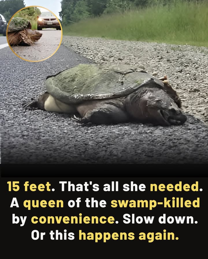 15 Years to Grow, 3 Seconds to Die
 Survived drought, predators, and a lifetime in the wild
 Returned to the same path, year after year, to lay eggs
 Her shell defended against bobcatsher bite, against bears
 But it couldnt stop two tires and a second glance
 She died bleeding, just 15 feet from safety
 Her future died with herunhatched, unnoticed

Slow down. Theyve walked this land longer than we have.
#ProtectWildlife #TurtleCrossing