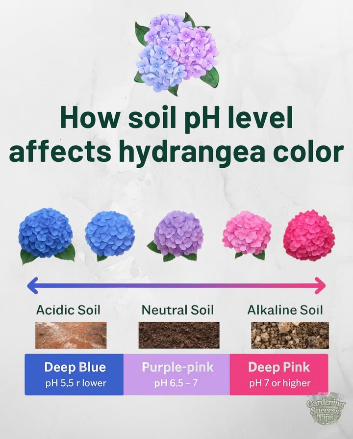 Hydrangea flowers are unique in that their flower color can change based on the pH of the soil they are grown!
