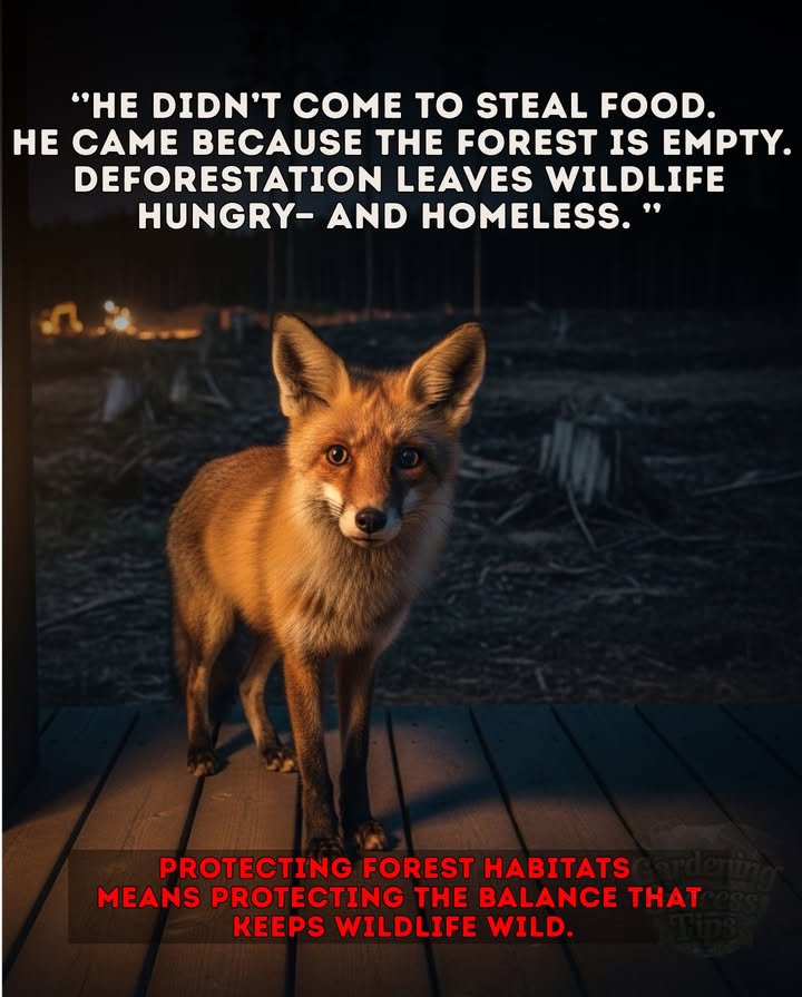 When forests fall, silence spreads.
Each tree lost takes a home, a nest, a shelter with it.

Foxes, owls, and countless small lives are pushed closer to us  not by choice, but by survival.

 Lets protect whats left, and restore whats gone. The wild still remembers how to heal  it just needs space to breathe.
