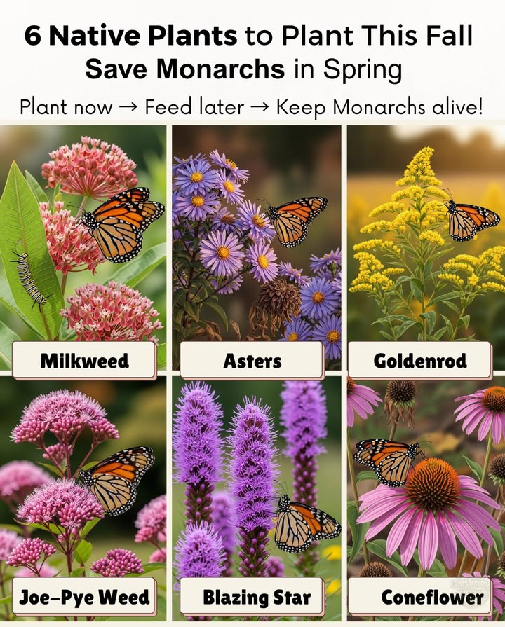 The iconic Monarch butterfly is legally endangered in Canada and classified as Vulnerable internationally; in the U.S., the species has been proposed for listing as threatened under the ESA. 曆
Habitat loss and declining native plants are major causes  especially the lack of milkweed, asters, goldenrod, Joe-Pye weed, blazing star, and coneflowers.

Together, we can reverse this decline. By planting these six natives in the fall, we give Monarchs food, shelter, and breeding grounds right when they need them most. 

Cold winters help stratify their seeds, boosting germination rates and ensuring healthier blooms in spring  exactly when Monarchs return.