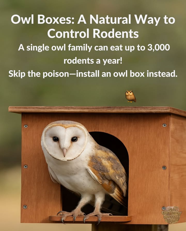 Natural Rodent Control with Owls  
Owls are natures pest controllers, consuming up to 3,000 rodents a year! 黎 By installing an owl box, you create a safe habitat while reducing the need for harmful chemicals. Support biodiversity and keep your garden or farm healthy!